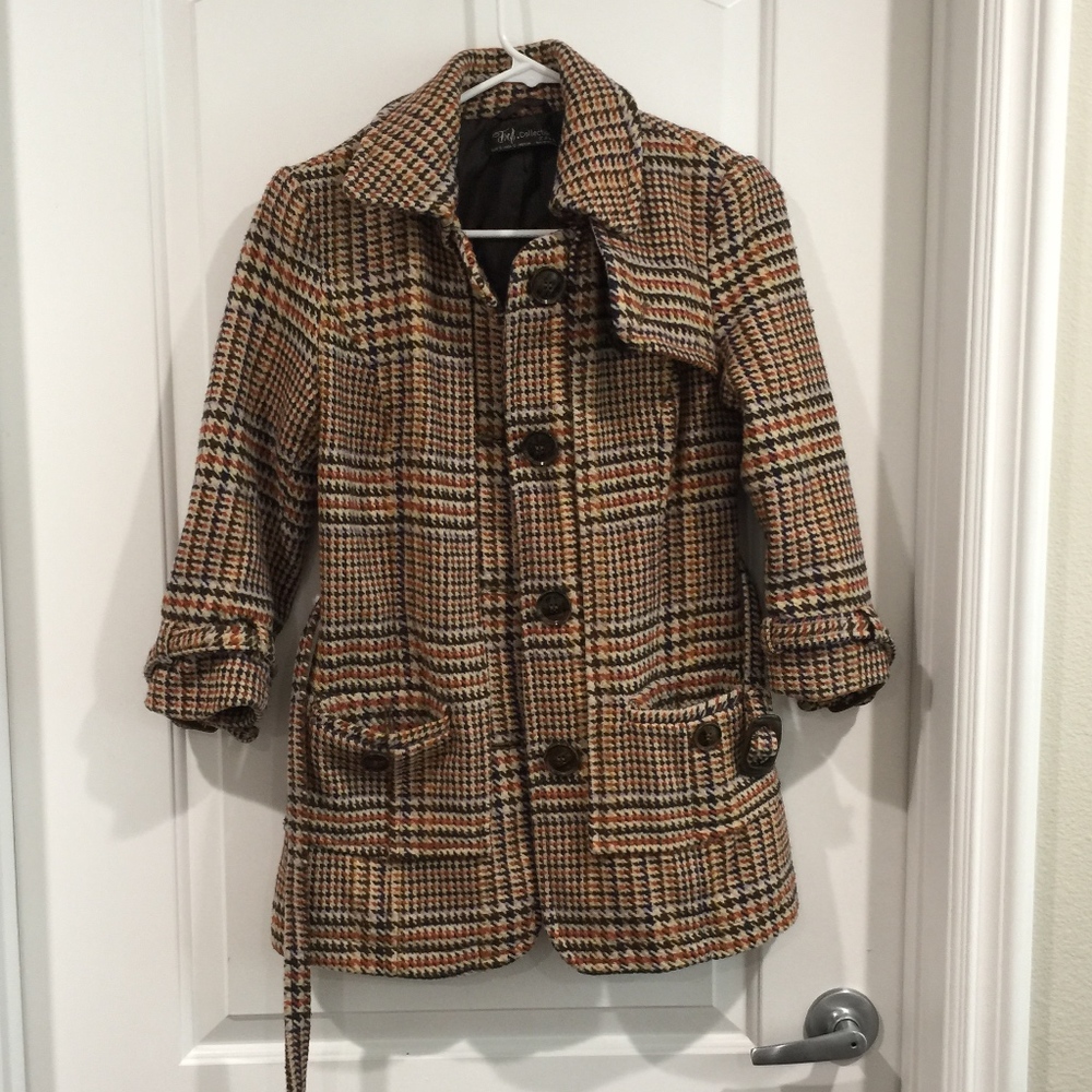 Zara Patterned Trench Coat Size Small